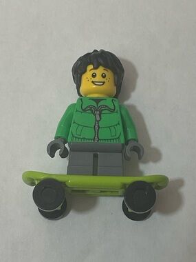 LEGO Minifigure Skateboarder w/ Green Jacket